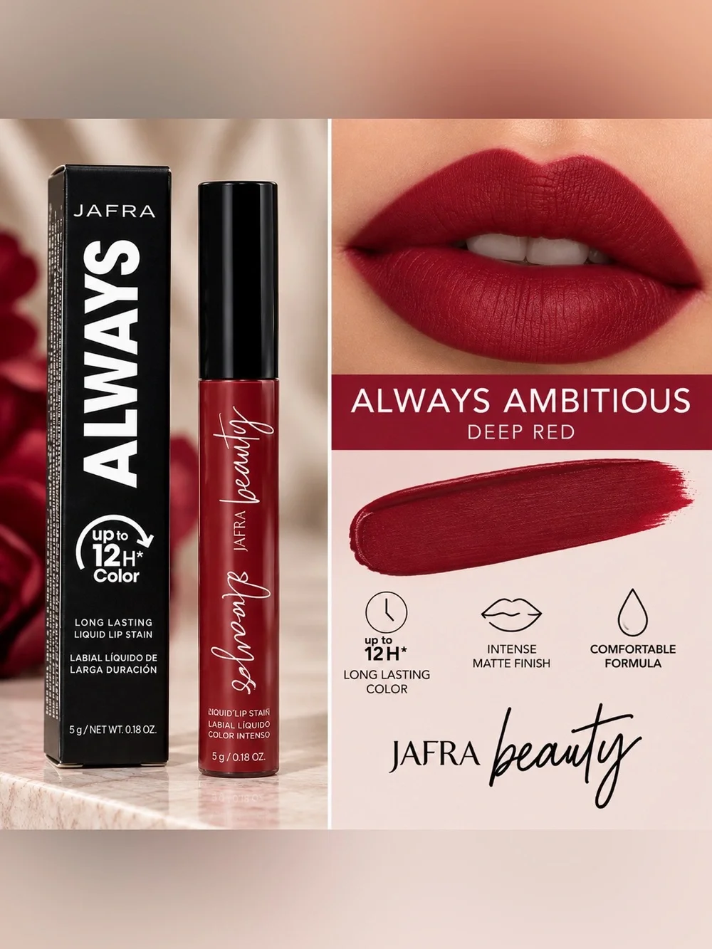 JAFRA Always Liquid Lip Stain Always ambitious Red Lip Color